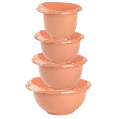 4er Set Apricot Backschüsseln stapelbar mit Silikonfüßen, Ausgießer & BPA-frei