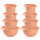 2x Backschüsseln Rührschüssel Quirltopf Salatschüssel stapelbar rutschfest Silikonfüße Einhandgriff Ausgießer Kunststoff 4er-Set Apricot