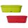 2er Set ovaler Pflanzkübel 50 cm – wetterfest & stapelbar für Balkon, Terrasse und Garten (Hellgrün/Rot)