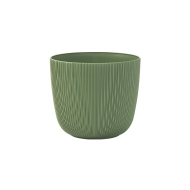 Engelland Blumentopf Moosgrün Ø 12 cm – Moderner Pflanztopf mit integriertem Drainagesystem, wetterfest & UV-beständig, ideal für Innen- und Außenbereich