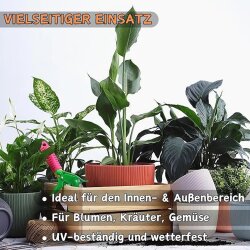 6er-Set Blumentöpfe Flieder Ø 15 cm mit Drainagesystem wetterfest Kunststoff