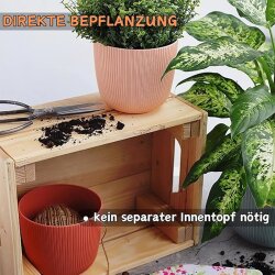 6er-Set Blumentöpfe Flieder Ø 15 cm mit Drainagesystem wetterfest Kunststoff