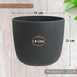 6x Engelland Blumentopf Ø 15 cm Moosgrün mit...