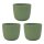 Engelland 3er-Set Blumentopf Ø 21 cm Moosgrün mit Drainagesystem – wetterfest