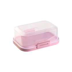 1x Hochwertige Stapelbare Butterdose mit Verschluss, Plastik-box-dose, Perfekte Ordnung im Kühlschrank BPA-Frei Mehrzweck rosa