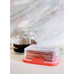 ENGELLAND Butterdose 2er Set Apricot mit Deckel BPA-frei für frische Aufbewahrung