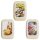 Stapelbares 3er Aufschnittbox Set Farbmix mit Motiv – 25 × 17 × 3,3 cm, BPA freier Kunststoff, Mikrowellen  & Gefriergeeignet