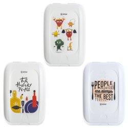 3er Aufschnittbox Set Farbmix Weiß 25×17×3,3 cm BPA‑frei mikrowellen- & gefriergeeignet