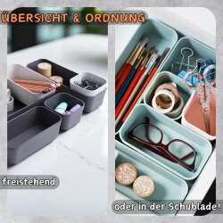 ENGELLAND Schubladen-Organizer 8-teilig Flieder – BPA-frei, modular & platzsparend für Küche, Bad & Büro