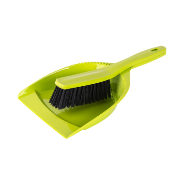 1x Kehrgarnitur Kehrschaufel Handfeger Kehrwisch Kehrset Haushalt Fußboden Küche Reinigung aus Kunststoff grün