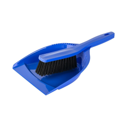 1x Kehrgarnitur Kehrschaufel Handfeger Kehrwisch Kehrset Haushalt Fußboden Küche Reinigung aus Kunststoff blau