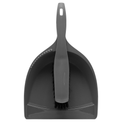 2x Kehrgarnitur Kehrschaufel Handfeger Kehrwisch Kehrset Haushalt Fußboden Küche Reinigung aus Kunststoff grau