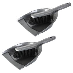 ENGELLAND Kehrgarnitur 2er-Set Grau – Handfeger...