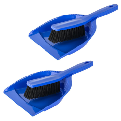 2x Kehrgarnitur Kehrschaufel Handfeger Kehrwisch Kehrset Haushalt Fußboden Küche Reinigung aus Kunststoff blau