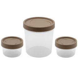 3er Vorratsdose Set Braun – BPA-frei, luftdicht,...