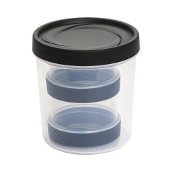 3er Vorrats-dose mit Deckel Set Frischhalte-dose Aufbewahrungs-dose Müsli-Dose Gewürz-dose Aufbewahrung rund Kunststoff BPA-frei schwarz
