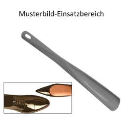1x Schuhlöffel Schuhanzieher aus Kunststoff mit Öse 34 cm lang Farbe Braun