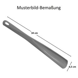 5er Set Schuhlöffel 34 cm Braun – robuste Kunststoff-Schuhanzieher mit Öse für Familie & Vielnutzer