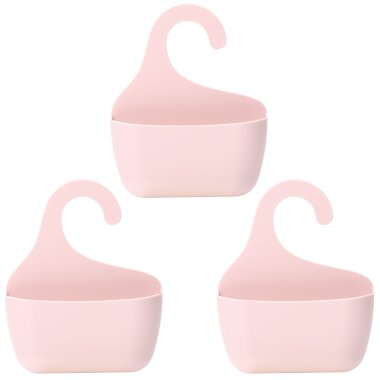 3x Badkorb Set mit Haken Duschregal Aufbewahrungskorb Bad Utensilo Universell