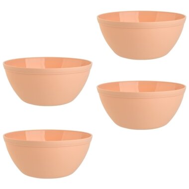 ENGELLAND 4 teiliges Müslischalen Set Apricot 900 ml je Schale, BPA frei, mikrowellen  & spülmaschinengeeignet