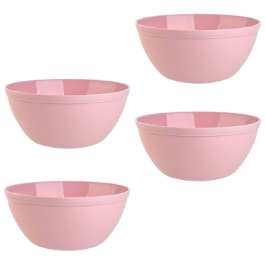 4er Set Schalen Müslischalen Dessertschalen Salatschale Suppenschale Reisschale Bowl in Farbe rosa aus Kunststoff BPA-frei groß 900 ml
