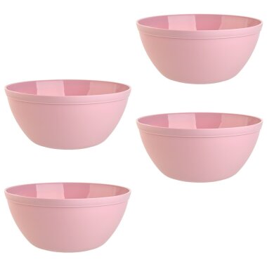 ENGELLAND 4er Müslischalen-Set Rosa 900 ml, BPA-frei, mikrowellen- & spülmaschinenfest