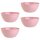 ENGELLAND 4er Müslischalen-Set Rosa 900 ml, BPA-frei, mikrowellen- & spülmaschinenfest