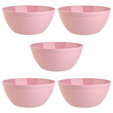 5er Set Schalen Müslischalen Dessertschalen Salatschale Suppenschale Reisschale Bowl in Farbe rosa aus Kunststoff BPA-frei groß 900 ml