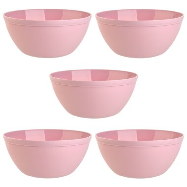 ENGELLAND 5er Müslischalen-Set Rosa 900 ml, BPA-frei, mikrowellen- & spülmaschinenfest