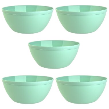 ENGELLAND 5 teiliges Müslischalen Set Mint 900 ml je Schale, BPA frei, mikrowellen  & spülmaschinengeeignet
