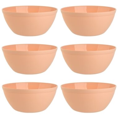 ENGELLAND 6 teiliges Müslischalen Set Apricot 900 ml je Schale, BPA frei, mikrowellen  & spülmaschinengeeignet
