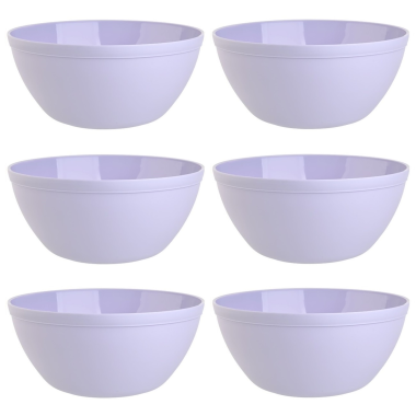 6er Set Schalen Müslischalen Dessertschalen Salatschale Suppenschale Reisschale Bowl in Farbe flieder aus Kunststoff BPA-frei groß 900 ml