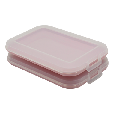 2er Set Frischhaltedose Aufbewahrungsbox Stapelbox Wurst Käse Vorrat rosa