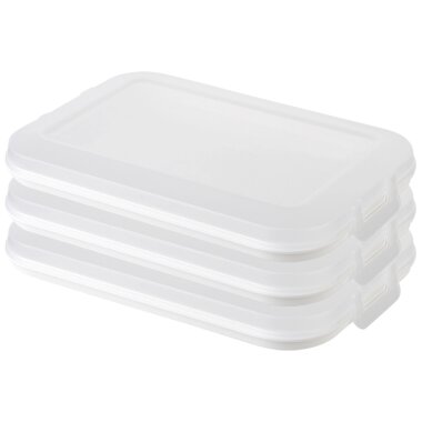 ENGELLAND 3er Set Frischhaltedosen Weiß 25×17×3,5 cm – BPA-frei, stapelbar, ideal für Vorrat & Küche