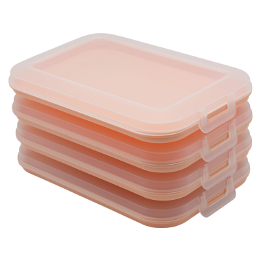 4er Set Frischhaltedose Aufbewahrungsbox Stapelbox Wurst Käse Vorrat apricot