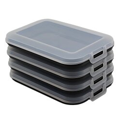 ENGELLAND 4er Set Frischhaltedose Schwarz –...