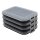 ENGELLAND 4er Set Frischhaltedose Schwarz – stapelbare Vorratsboxen 25×17×3,5 cm, BPA frei, mikrowellen  & gefriergeeignet
