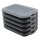 ENGELLAND 5er Set Frischhaltedose Schwarz – stapelbare Vorratsboxen 25×17×3,5 cm, BPA frei, mikrowellen  & gefriergeeignet