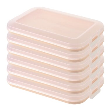 ENGELLAND 6er Set Frischhaltedosen Apricot 25×17×3,5 cm – BPA-frei, stapelbar & mikrowellengeeignet