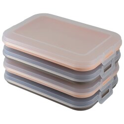 ENGELLAND 4er Set Frischhaltedosen Farb-Mix Braun Apricot...