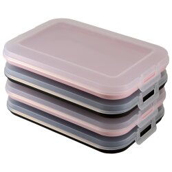 4er Set Frischhaltedosen Farb-Mix Schwarz & Rosa...