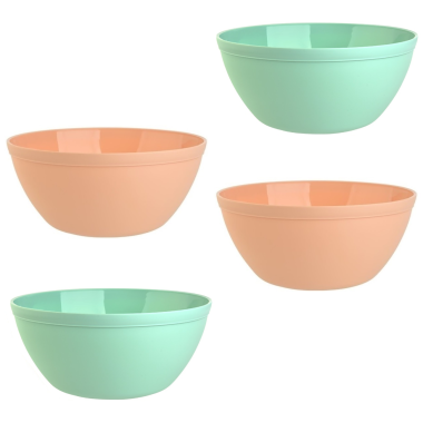 4er Set Schalen Müslischalen Dessertschalen Salatschale Suppenschale Reisschale Bowl bunt aus Kunststoff BPA-frei groß 900 ml
