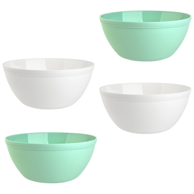 4er Set Schalen Müslischalen Dessertschalen Salatschale Suppenschale Reisschale Bowl bunt aus Kunststoff BPA-frei groß 900 ml