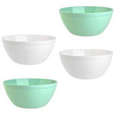 ENGELLAND 4 teiliges Müslischalen Set Mix Pastellfarben 900 ml je Schale, BPA frei, mikrowellen  & spülmaschinengeeignet