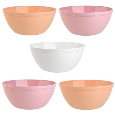 ENGELLAND 5-teiliges Müslischalen Set Pastellfarben 900 ml, BPA-frei, mikrowellen- & spülmaschinenfest