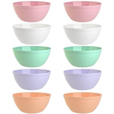 ENGELLAND 10 teiliges Müslischalen Set 900 ml je Schale, BPA frei, mikrowellen  & spülmaschinengeeignet