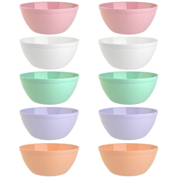 10er Set Schalen Müslischalen Dessertschalen Salatschale Suppenschale Reisschale Bowl bunt aus Kunststoff BPA-frei groß 900 ml