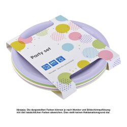 12er Set bunte Kunststoffteller Ø 19 cm – BPA-frei, stapelbar, mikrowellen- & spülmaschinenfest