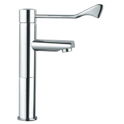 Hygienische Waschtischarmatur hoch mit langem Armhebel...