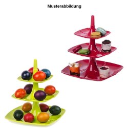 3-fach 3-stöckige Etagère in Rot – steckbarer Kuchen- & Dessertständer aus BPA-freiem PP, elegant & vielseitig für Buffet, Feier & Alltag